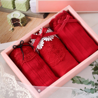 3条装 日系本命年大红色内裤女少女鼠年纯棉裆结婚喜庆短裤