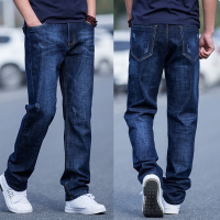 秋季牛仔裤男薄款宽松裤加肥大码百搭直筒裤弹力休闲春秋牛子裤潮