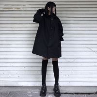 ins外套女韩版宽松学生春秋季新款原宿风bf风衣连帽中长款上衣潮