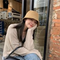 丁走走/气质韩版磨毛百搭纯色渔夫帽子女秋季复古日系水桶盆帽潮