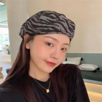 丁走走港风复古斑马纹贝雷帽子女秋天休闲百搭网红画家帽南瓜帽男