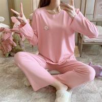 秋冬季莫代尔睡衣女夏长袖长裤小雏菊宽松甜美学生家居服两件套装