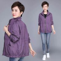风衣女春秋新款40-50-60中老年妈妈装宽松休闲短外套女