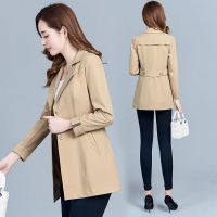 秋季新款小矮个子风衣女中款大码修身休闲显瘦显高外套