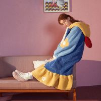 白雪公主睡衣女秋冬珊瑚绒长款睡袍法兰绒睡裙女冬季可外穿家居服