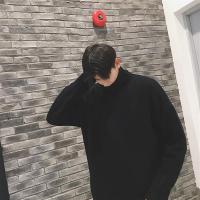 秋冬中高领毛衣男生韩版男士毛线针织衫情侣原宿风宽松学生毛外套