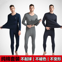 男士秋衣秋裤套装纯棉青年保暖内衣薄款棉毛衫线衣线裤