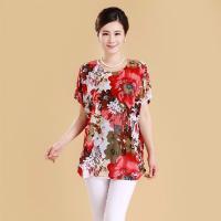 短袖t恤女装中老年牛奶丝夏季新款加肥加大码200斤妈妈装蝙蝠衫潮