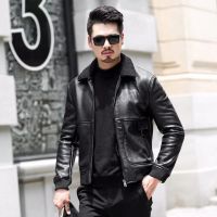 秋冬季皮夹克男韩版休闲外套中青年棒球领加绒皮衣大码男装机车服