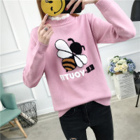 秋季少女装半高领毛针织衫套头初中高中学生毛衣青少年女装打底衫