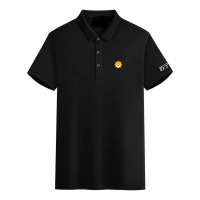 新款夏季短袖翻领工作服左胸logo狮子头+袖口苏宁易购(刺绣)