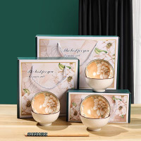 山茶花创意礼品碗筷套装陶瓷餐具活动礼品(20套/箱,部分地区乡镇到不了需自提)