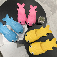 拖鞋女夏外穿儿童亲子款沙滩可爱搞怪鱼拖鞋防滑软底鱼拖鞋