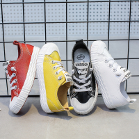 童鞋2020春秋皮面儿童帆布鞋童女童鞋运动鞋休闲板鞋小白鞋