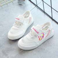 童鞋儿童帆布鞋夏季新款女童透气网鞋镂空鞋学生白色休闲鞋