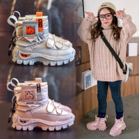 女童雪地靴2020新款冬季加绒加厚儿童人造长毛绒靴中大童保暖童人造长毛绒鞋学生