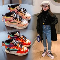 女童休闲鞋2020秋冬季加绒儿童高帮板鞋时尚老爹鞋童中大童鞋子