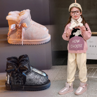 女童雪地靴2020年冬季新款童鞋加绒防滑儿童皮靴女孩公主皮鞋保暖
