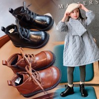 女童马丁靴2020年新款秋冬款加绒短靴时尚儿童靴子中大童二皮靴