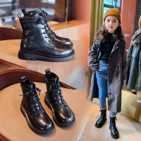 女童马丁靴2020年秋冬新款童鞋英伦风秋季二棉短靴儿童加绒靴子冬