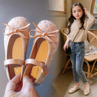 女童皮鞋2020年新款春秋儿童水晶波西米亚鞋秋季小香风豆豆单鞋