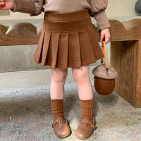 2020女童装冬装新款毛呢韩版儿童百褶裙 女宝宝洋气小孩半身裙子潮
