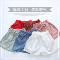 女童短裤夏装韩版儿童纯棉麻女孩夏季薄款中大童裤子热裤潮