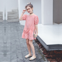 女童连衣裙纯棉2020新款中大童夏装洋气小女孩网红短袖公主裙子潮