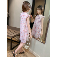 女童连衣裙2020新款洋气夏装儿童旗袍雪纺裙子夏季中大童女孩汉服