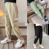 女童工装裤秋季2020年儿童春秋韩版休闲裤子宽松外穿黑色洋气长裤