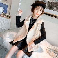 女童马甲秋冬2020新款一体羊羔绒坎肩春秋洋气大儿童马夹外穿