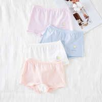 女童内裤纯棉宝宝不夹pp中大童四角裤日系纯色儿童小童短裤平角裤