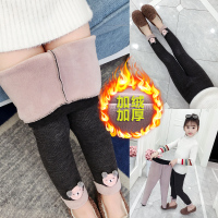 女童加绒打底裤2021新款秋冬装洋气网红裤子大童女孩冬季长裤