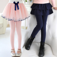 2021新款女童裤裙加绒加厚打底裤洋气儿童裙裤秋冬裤子外穿假两件