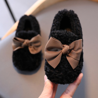 1岁女童毛毛鞋冬季公主鞋小羊羔棉保暖网红宝宝鞋孩童加绒豆豆鞋2