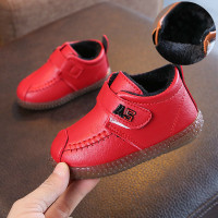 儿童棉鞋女宝宝公主鞋冬季加绒女童学步鞋软底平跟百搭男童小皮鞋