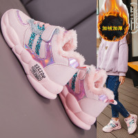 儿童棉鞋女童冬季加绒加厚2021新款女童运动鞋女孩鞋子二棉男童鞋