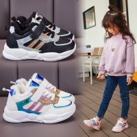 儿童棉鞋女童冬季加绒加厚2021新款女童运动鞋女孩大棉保暖鞋