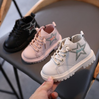 儿童短靴2021春秋3-4-5岁小童洋气马丁靴女童网红宝宝短靴单靴子