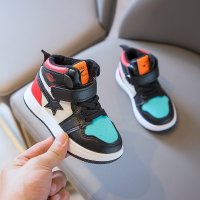 男童运动鞋高帮2021秋冬季新款小童鞋加绒儿童老爹鞋女童二棉鞋子