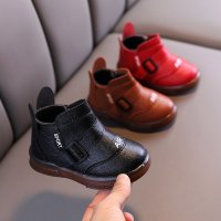 宝宝靴子男童女马丁靴1-3-5岁秋冬小童短靴小皮鞋婴幼儿软底鞋