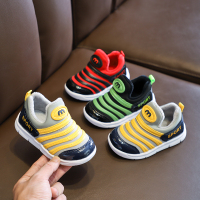 儿童毛毛虫男童鞋秋冬加绒保暖婴儿软底宝宝鞋子1-3-5岁女运动鞋