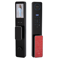 凡帝亚智能门锁FDY-F26人脸识别,远程开锁、视频通话、自动上锁、可视猫眼、铝合金材质、钢化玻瑤面板