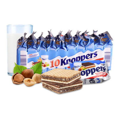 德国进口Knoppers牛奶榛子巧克力威化饼干 10*25g