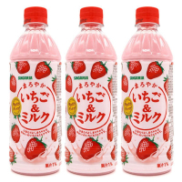 日本三佳利牛奶饮料500G*24瓶 草莓味