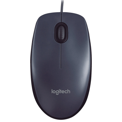 罗技(Logitech) M90有线鼠标USB通用办公笔记本台式机家用(黑色)不开票