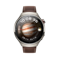 华为/HUAWEI WATCH 4 Pro 48mm 木星棕 航天级钛合金表壳 深棕色真皮表带 智能运动蓝牙手表 eSIM4G独立通话 高血糖风险评估研究 ECG心电分析