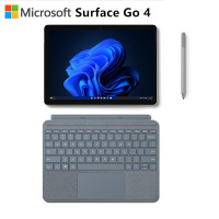 [配原装冰晶蓝键盘+触控笔]微软Surface Go4 10.5英寸 二合一平板电脑 亮铂金 N200 8G 256G 人脸识别 学生平板 轻薄笔记本