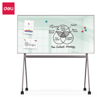 得力(deli)芭蕾支架玻璃白板 180*90cm稳固型磁性钢化玻璃带架子白板办公会议写字板黑板50072