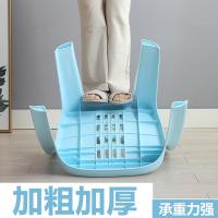 涵杨加厚家用塑料椅休闲椅扶手靠背椅儿童成人两用大座椅学习换鞋凳子